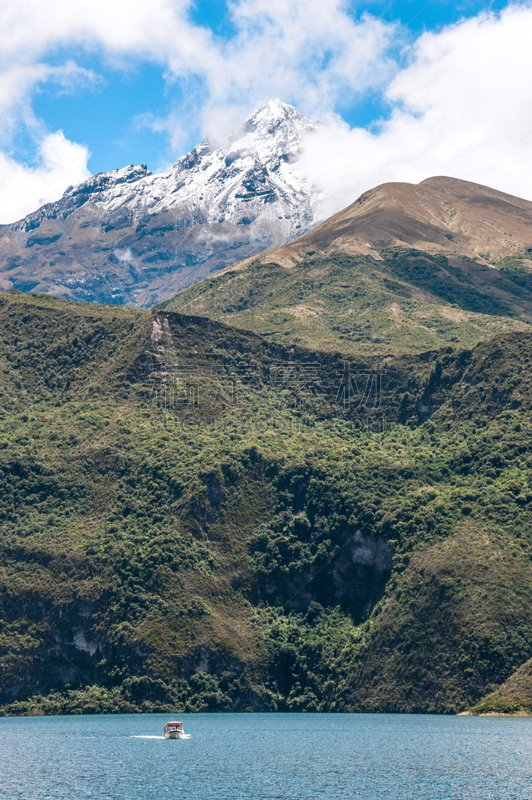 火山喷口,南美,湖,厄瓜多尔,库伊科查湖,垂直画幅,水,无人,火山地形,户外