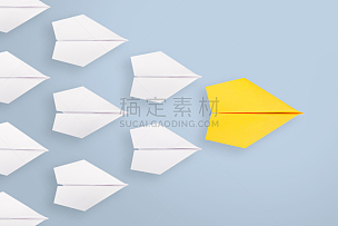领导能力,白色,概念,纸飞机,黄色,留白,未来,男商人,经理,责任