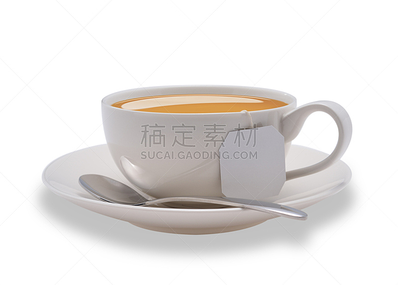 茶杯,褐色,水平画幅,无人,茶碟,早晨,标签,饮料,特写,白色