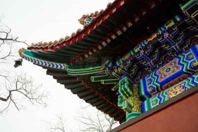 雍和宫,雍和宫店,水平画幅,建筑,雪,无人,宫殿,户外,红色