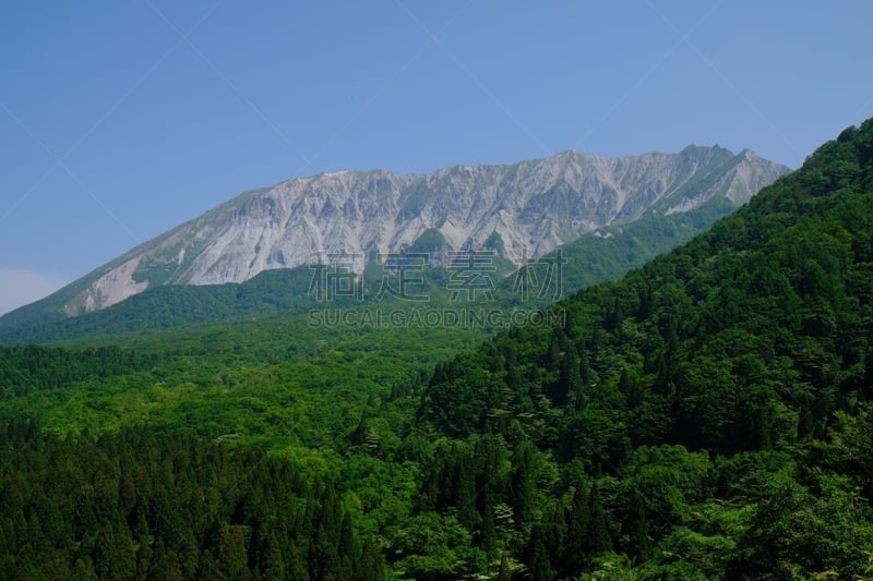 daisen,摄像机拍摄角度,日本山毛榉,鸟取县,本州岛中国地区,水平画幅,山,无人,著名景点,日本