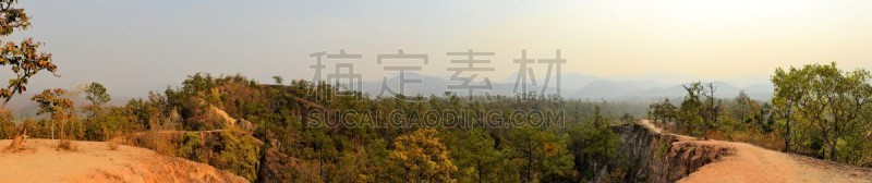 泰国,自然保护区,夜丰颂省,峡谷,尤脑香科树,水平画幅,沙子,无人,热带雨林,户外