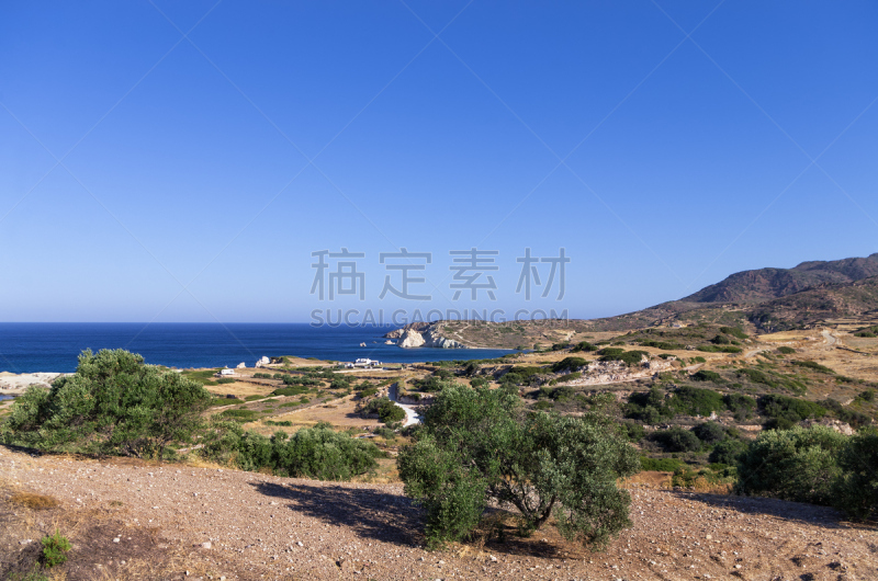 希腊,岛,海洋,风景,基克拉迪群岛,天空,水平画幅,无人,早晨,夏天