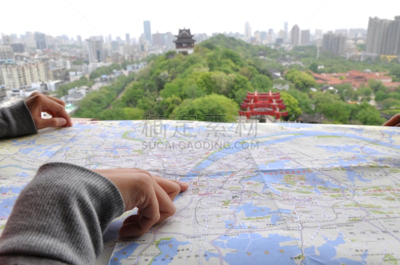 东亚,起重机,看风景,黄色,黄鹤楼,湖北省,灵性,古老的,旅行者,著名景点