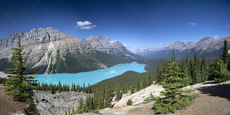平投湖,全景,蝶形谷,加拿大落基山脉,风景,视角,极端地形,宏伟,户外,地形