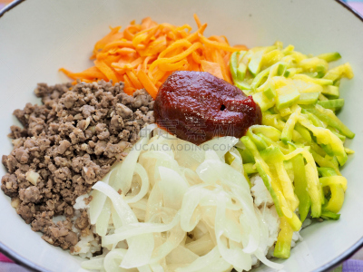 拌饭,韩国食物,牛肉,蔬菜,餐具,胡萝卜,水平画幅,形状,配方,传统