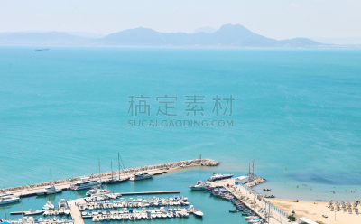 突尼斯,海港,塞德港口,水,天空,休闲活动,地名,水平画幅,无人,户外