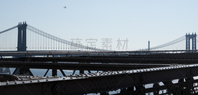 曼哈顿桥,美国,水平画幅,无人,全景,吊桥,城市,十七孔桥,摄影,旅行