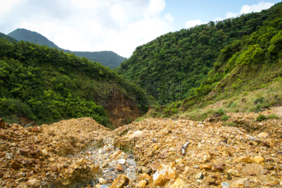 荒凉谷,多米尼克,地形,徒步旅行,湖,沸腾的,天空,美,水平画幅,无人