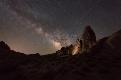 阿拉巴马山,夜晚,龙柏,银河系,自然,天空,太空,星系,美国,水平画幅