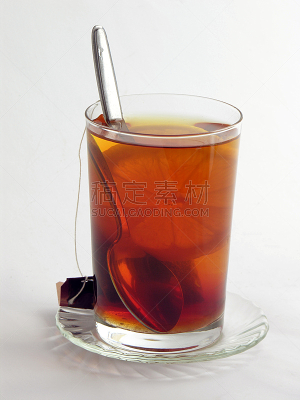 玻璃杯,茶,汤匙,垂直画幅,饮料,茶包,柠檬,热,喝,摄影
