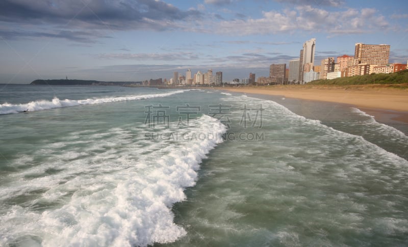 德班,城市天际线,海景,南非,马林百列,莫桑比克海峡,诺斯沙滩,夸祖鲁-纳塔耳,自然,水