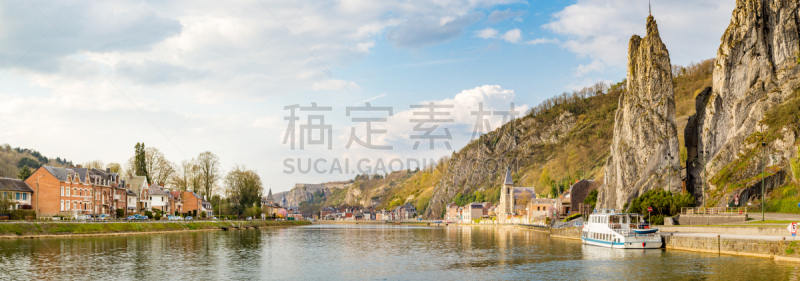 默兹河,白瓦特,比利时,岩石,达迪南,云,河流,户外,建筑,晴朗