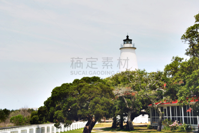 奥卡拉寇克灯塔,北卡罗来纳,奥卡拉寇克岛,水平画幅,无人,夏天,外海岸,摄影