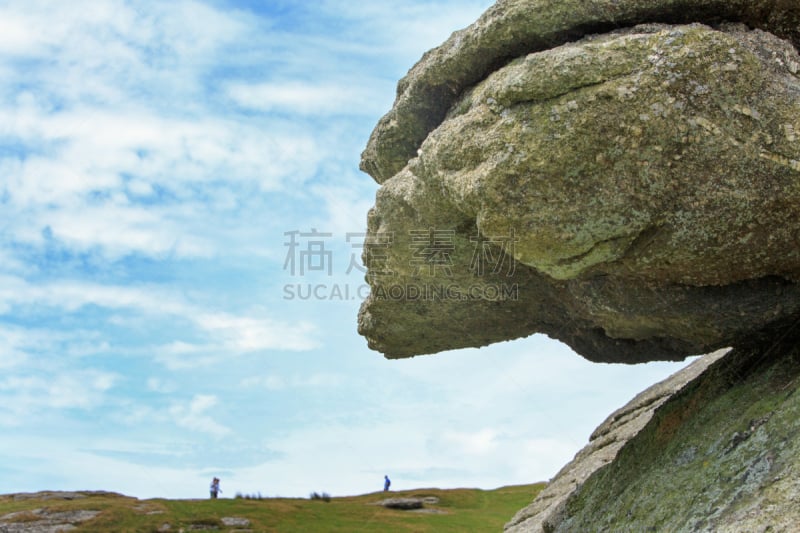 dartmoor,巨石,自然,背景,青绿色,天空,黑托岩,德文郡,平衡,水平画幅