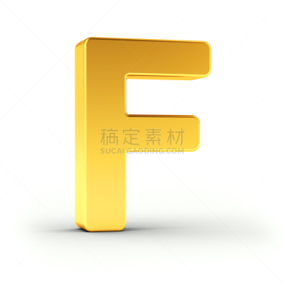 英文字母f,黄金,闪亮的,接力赛,一个物体,字母,剪贴路径,无人,白色背景,背景分离