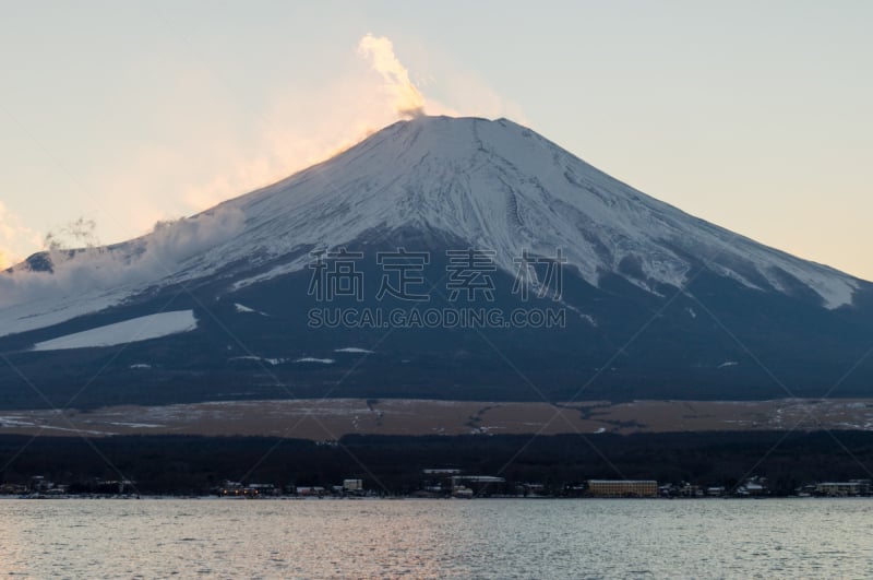 富士山,曙暮光,山之湖,富士箱根伊豆国立公园,山梨县,天空,美,里山,休闲活动,水平画幅