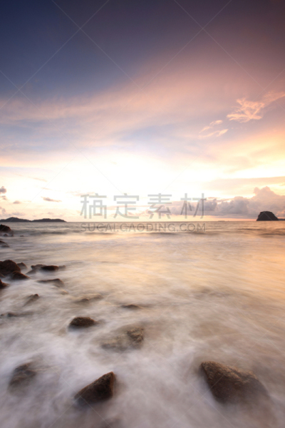 光,安达曼海,冷,垂直画幅,水,天空,曙暮光,蓝塔岛,云景,皮皮岛