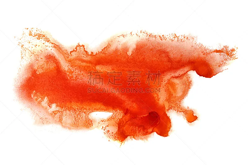 玷污的 红色 水彩画 水 留白 水平画幅 形状 绘画插图 墨水 白色图片素材下载 稿定素材