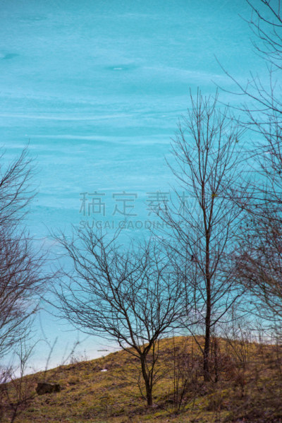 湖,采矿业,青绿色,垂直画幅,垃圾,水,无人,矿难,水下