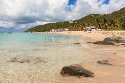 特纳德海滩,安提瓜和巴布达,安提瓜,水,水平画幅,山,沙子,无人,海岸地形,列华群岛