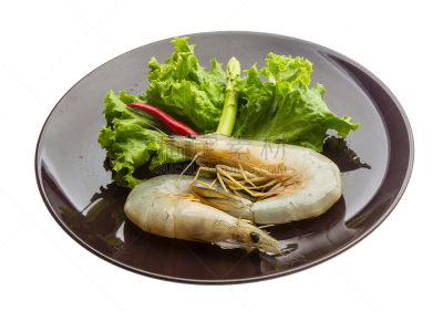 精制虎虾,餐具,水平画幅,无人,生食,膳食,海产,小吃,特写,盘子