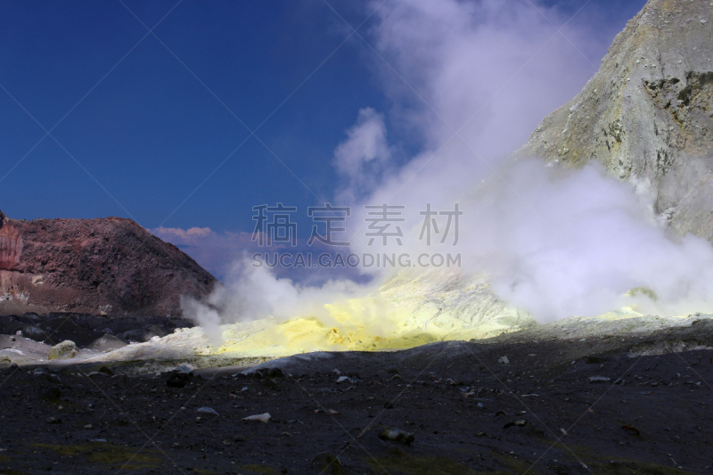 怀特岛,硫磺,喷气孔,丰盛湾,户外,火山,火山口,自然,地质学,风景