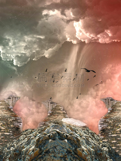 地形,幻想,垂直画幅,天空,艺术,公主,月亮,鸟类,户外,草
