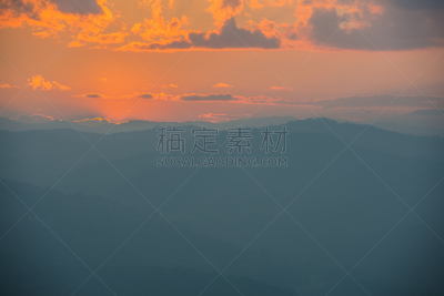 天空,亚洲,在上面,自然,水平画幅,地形,山,无人,蓝色,早晨