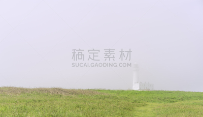 早晨,田地,英国,约克郡,夫兰巴洛岬,雾,弗兰伯勒灯塔,天空,水平画幅,无人