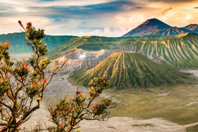 婆罗摩火山,东,爪哇,印度尼西亚,视角,自然美,水,天空,早晨,bromo-tengger-semeru national park
