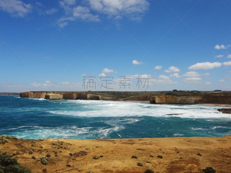 阿尔德峡谷,风景,大洋路,家畜,特拉华,海滩,水平画幅,无人,岩层,户外