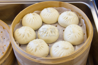 蒸锅,中式小笼包,塞满了的,早餐,水平画幅,无人,开胃品,膳食,篮子,小吃