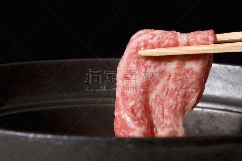 涮涮锅,饮食,水平画幅,无人,日本,母牛,肉,彩色图片,日本食品,陶瓷工艺品