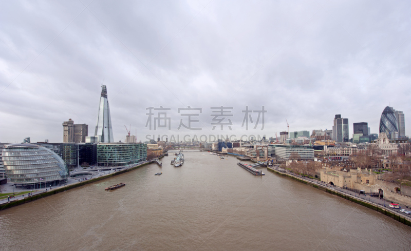 伦敦城,第42号塔,伦敦市政厅,瑞士再保险塔,碎片大厦,伦敦塔,纪念碑,水平画幅,无人,泰晤士河
