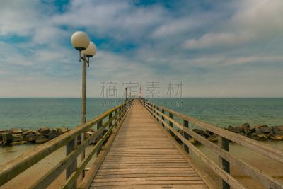 波罗的海,海利根达姆,栈桥码头,海洋,桥,灯笼,云景,商用码头,云,湖