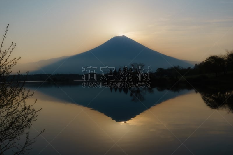 富士山,湖,看风景,春天,富士宫,富士箱根伊豆国立公园,静冈县,天空,美,里山