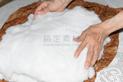 裁缝,软垫,纺织,水平画幅,古老的,工作年长者,关节炎,仅成年人,部分,成年的