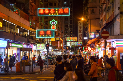 夜晚,街道,霓虹灯,旺角,湾仔,尖沙咀,汉字,中文,夜市,商人