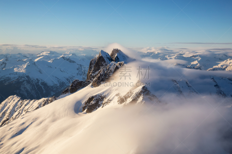 加拿大,地形,山,美国西北太平洋地区,暗色,环境,云,雪,梦想,公元前