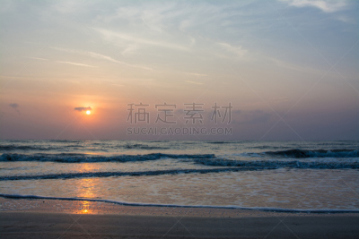泰国,海滩,黎明,公园,水,水平画幅,沙子,无人,早晨,曙暮光