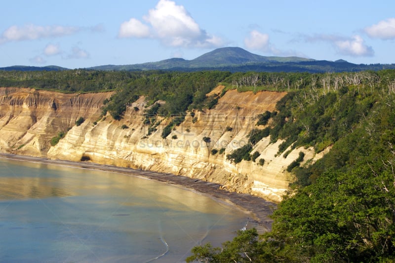 岩石,海岸线,水,水平画幅,绿色,地形,无人,夏天,凹陷地形,户外