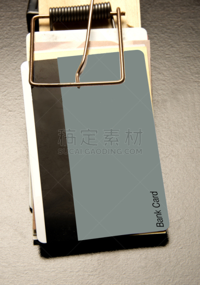 捕获的,信用卡,捕鼠器,垂直画幅,金融,银行业,金融和经济,塑胶,金属,危机