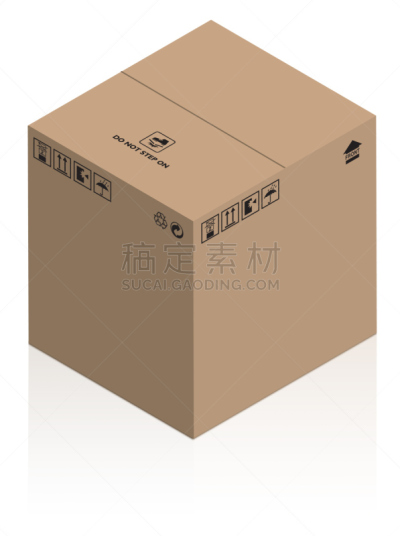 纸盒,白色背景,剧场售票处,分离着色,有序,垂直画幅,褐色,联合包裹服务公司,符号,运输