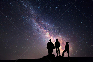 夜晚,天空,银河系,家庭,天文学,星系,星星,徒步旅行,山顶,旅途