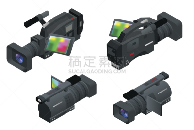 家用摄像机,绘画插图,专业人员,设备用品,数码摄像机,三维图形,平坦的,表意文字,电影艺术,设计