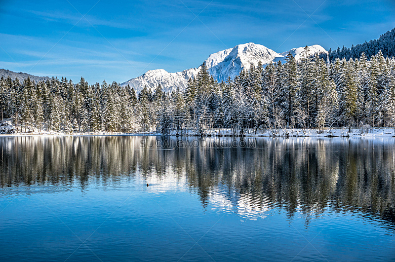 lake hintersee,冬天,地形,巴伐利亚阿尔卑斯山区,风景,瓦茨曼山,贝希特斯加登,萨尔茨堡,水,天空