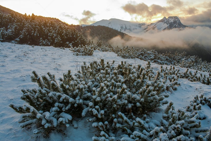 山,风景,塔特拉山,水,天空,美,水平画幅,沙子,雪,无人