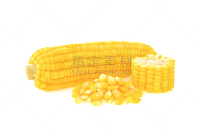 煮食,玉米,白色背景,水平画幅,无人,有机食品,夏天,熟的,特写,泰国