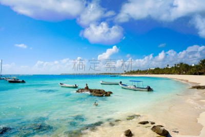 爱库马尔,海滩,玛雅文明,海岸线,加勒比海地区,水,天空,水平画幅,沙子,无人